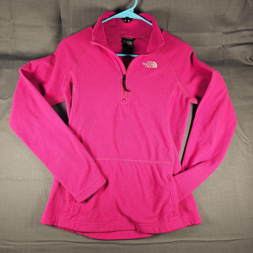 The North Face Womens Pink TKA 100 Quarter Zip Fleece Pullover S TC80 F14
